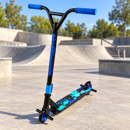 Blue stunt scooter - stunt,