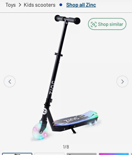Zinc kids push scooter led - push,