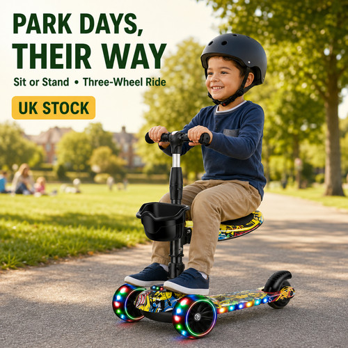 Kids wheel scooter with led - kids,