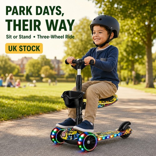 Kids wheel scooter - 3-wheel, led